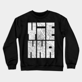 Vienna, Austria City Map Typography - Light Crewneck Sweatshirt